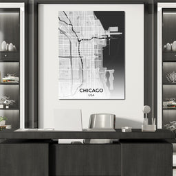 Map of Chicago, USA - NicheCanvas