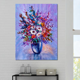 Multicolored Flowers Bouquet - NicheCanvas