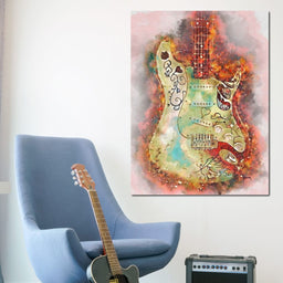 Jimi Hendrix's Guitar - Abraham Szomor - NicheCanvas