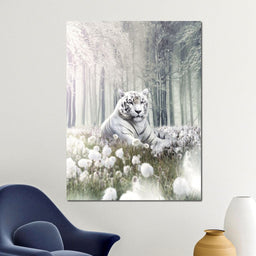 White Tiger Flowers - Zenzdesign - NicheCanvas