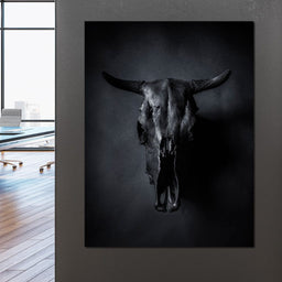 Black Bull Skull - NicheCanvas