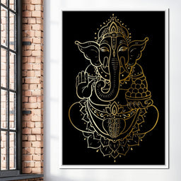 Golden Ganesha - NicheCanvas