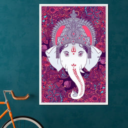 Hindu Lord Ganesha in Pink - NicheCanvas