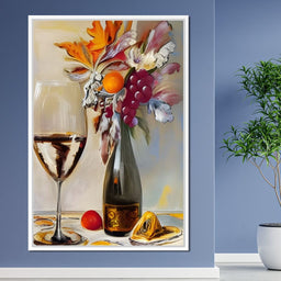 Abstract Wine & Flowers 05 - NicheCanvas