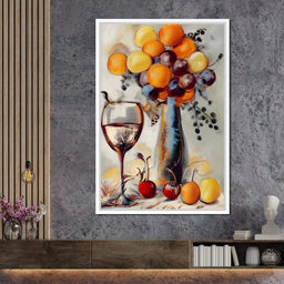 Abstract Wine & Flowers 03 - NicheCanvas