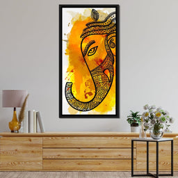 Lord Ganesha in Yellow - NicheCanvas
