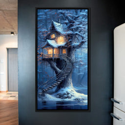 Winter Tree House - TooplesArt - NicheCanvas