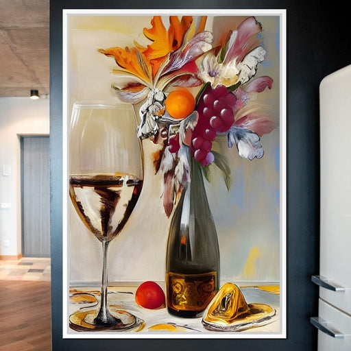 Abstract Wine & Flowers 05 Canvas Print