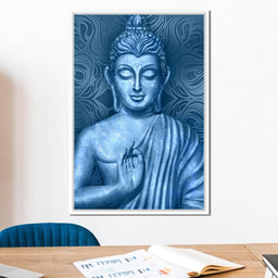 Blue Meditating Buddha - NicheCanvas