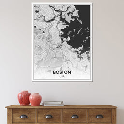 Map of Boston, USA - NicheCanvas