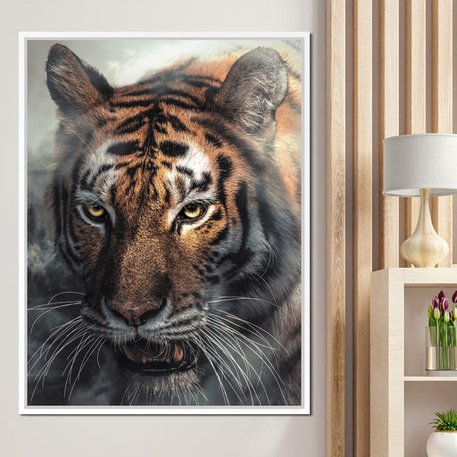Blue Eyes Tiger Wall Art Canvas Painting Black White Tigers Canva