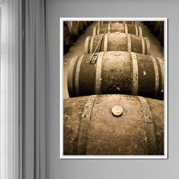 Rusted Wine Barrels - NicheCanvas