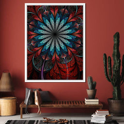  Red Shade Fractal Flower - NicheCanvas