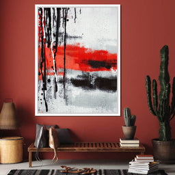 Red & Black Abstract Art - NicheCanvas