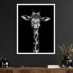 Black and White Giraffe - NicheCanvas