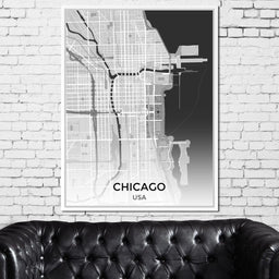 Map of Chicago, USA - NicheCanvas