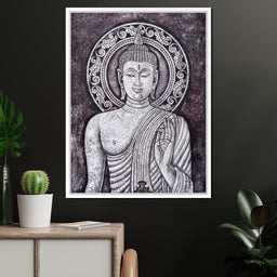Grey Stone Buddha - NicheCanvas
