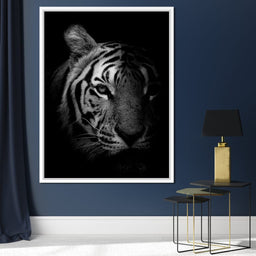 Black and White Fading Tiger - NicheCanvas
