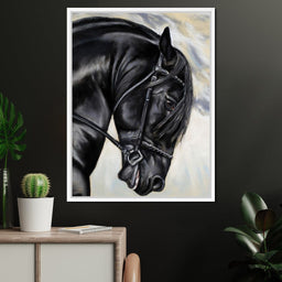 Black Friesian Horse - NicheCanvas