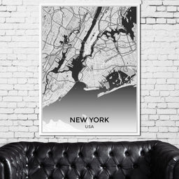 Map of New York City, USA - NicheCanvas