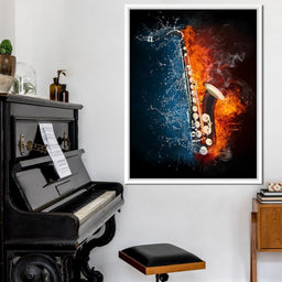 Fire & Water Saxophone - NicheCanvas