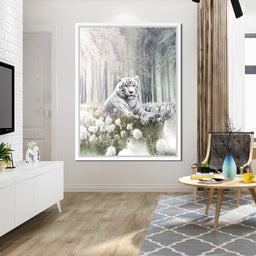 White Tiger Flowers - Zenzdesign - NicheCanvas