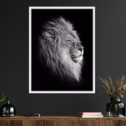 Black and White Lion King - NicheCanvas