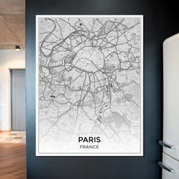 Map of Paris, France - NicheCanvas