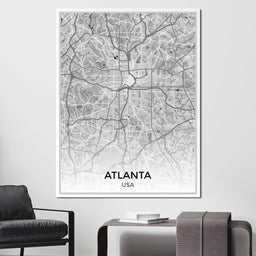 Map of Atlanta, USA - NicheCanvas