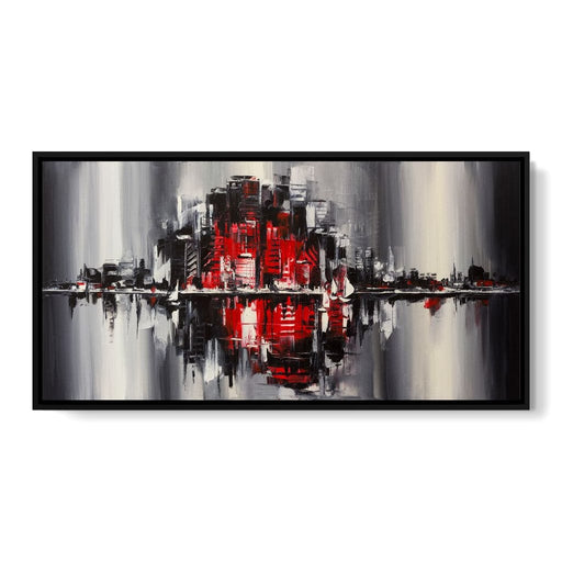 Red Black & Grey Skyline Canvas Print