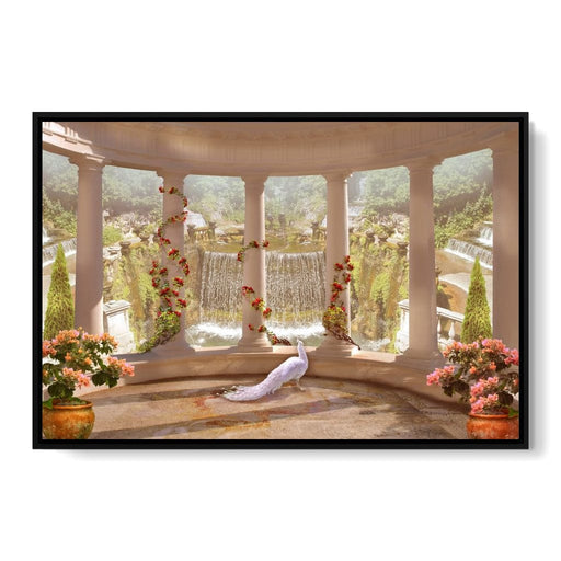 Classical Garden & Waterfall Canvas Print
