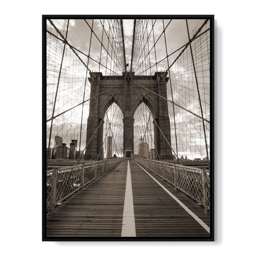 Brooklyn Bridge in Black & White Canvas Print