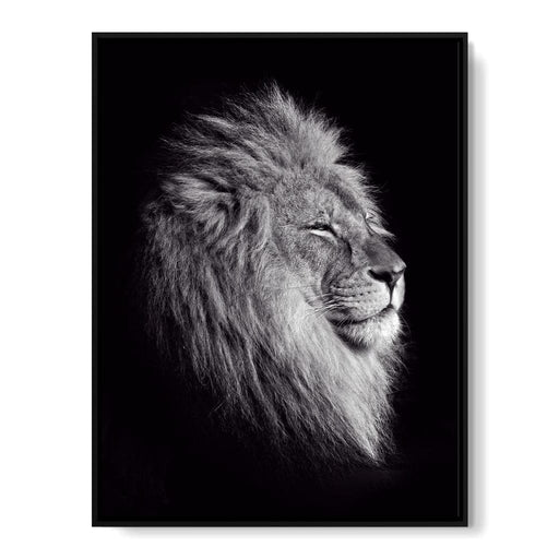Black and White Lion King Canvas Print