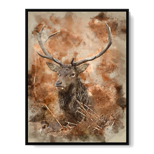 Red Deer Stag on Brown Background Canvas Print