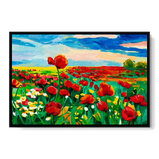 Field of Red Poppies Canvas Print