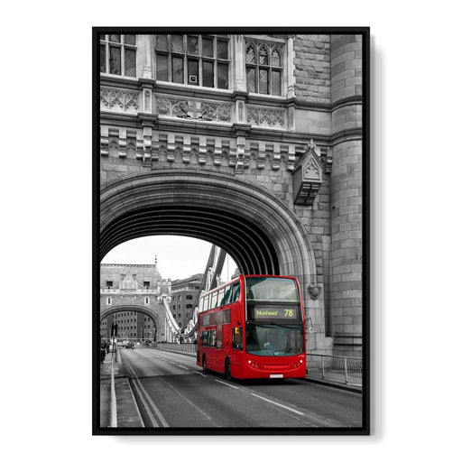 Red Bus Passing on the Tower Bridge Canvas Print