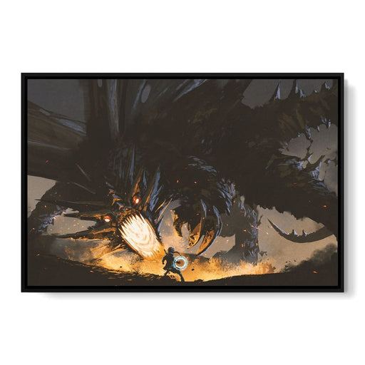Dark Dragon Clash Canvas Print