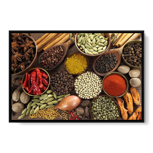 Spices & Herbs - Canvas Print - this photorealistic 5 panel wall art is the perfect decor for your kitchen - a work of art that captures attention | NicheCanvas