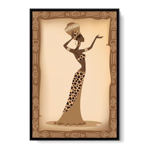 Traditional African Woman With Leopard Dress Canvas Print