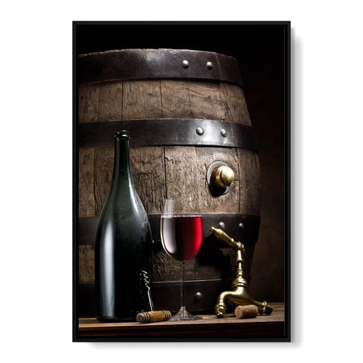 Wine Bottle and Barrel Canvas Print