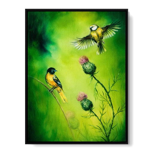 Emerald Songbirds Canvas Print