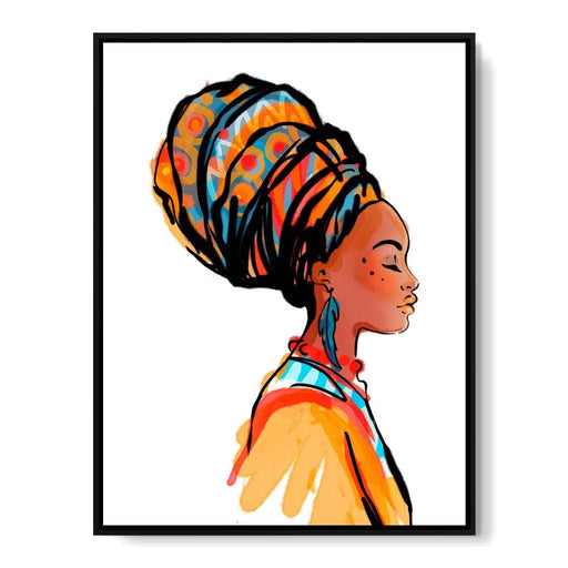 African Woman Turban Canvas Print
