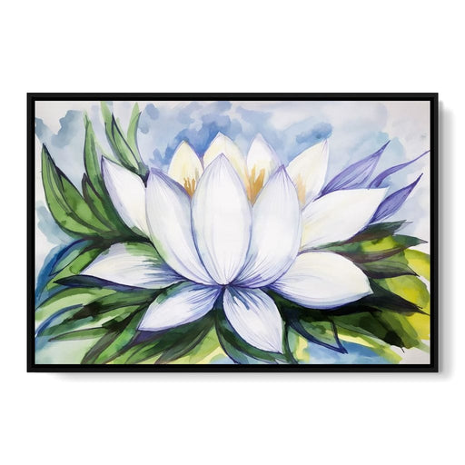 White Lotus Flower Canvas Print
