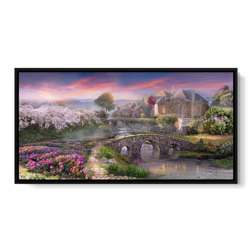 Garden by the Stone Bridge Canvas Print