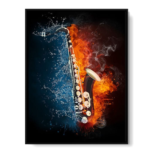 Fire & Water Saxophone Canvas Print