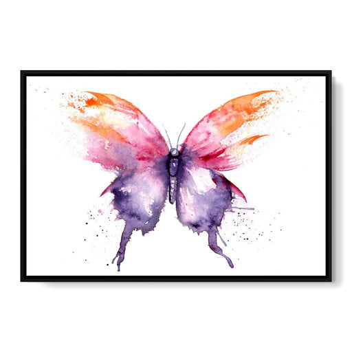 Watercolor Tricolor Butterfly Canvas Print