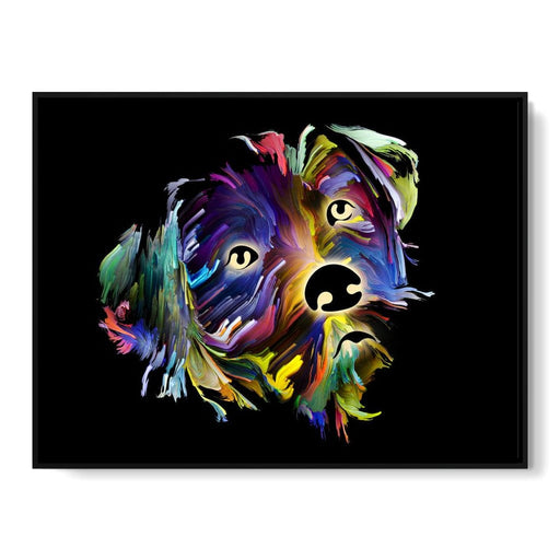 Coloful Dog on Black Background Canvas Print