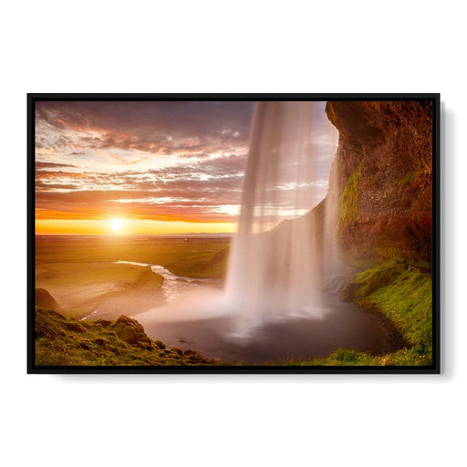 Sunset over Seljalandsfoss Waterfall wall art