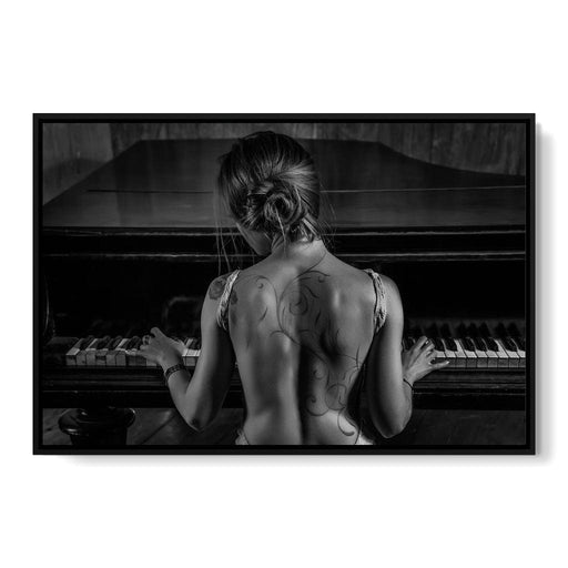 Young Woman Playing Piano Canvas Print