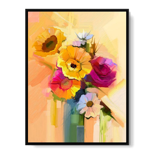 White Yellow & Red Flower Bouquet Canvas Print
